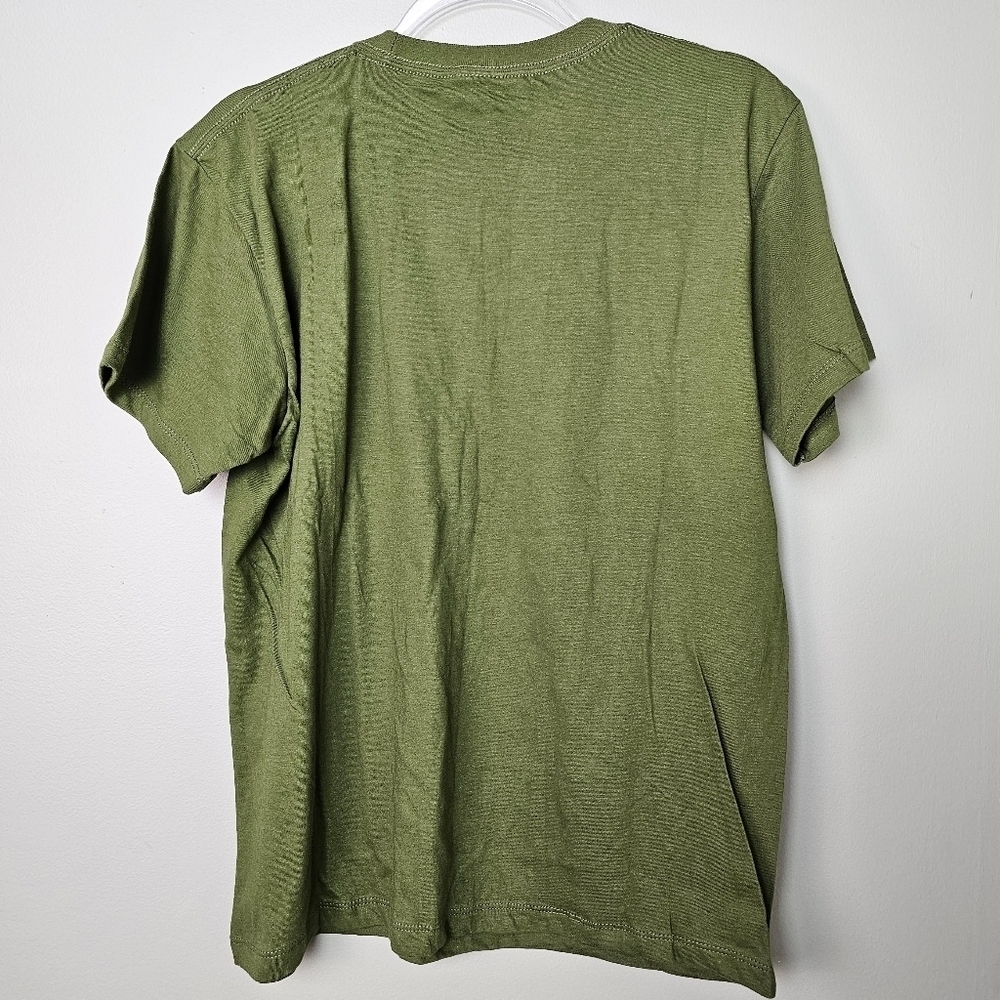 Green Graphic Short-Sleeve Tee w Yellow SUV Print, 100% Cotton, Kids Size Large - Picture 3 of 8